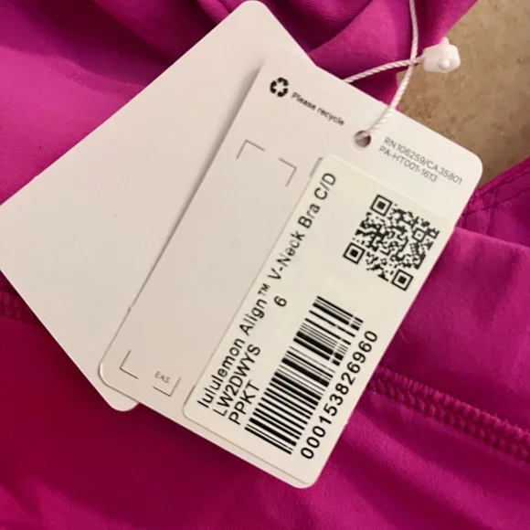 Lululemon Pink V-Neck Sports Bra - Picture 4 of 6